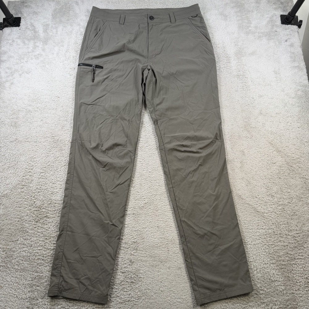REI Pants Mens 36x34 Grey Trail Made Hiking Drawstring Zip Pocket Nylon Stretch
